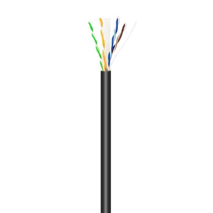 Aisens Bobina de Cable de Red CAT.6 UTP Exterior Impermeable 100m Negro AWG23